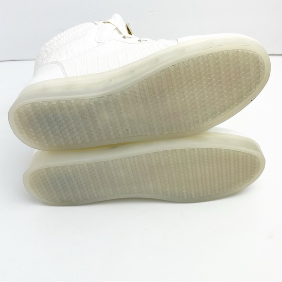 BEBE SPORT Keene White Faux Croc Embossed Lace Ip High Top Sneakers Size 8 - Picture 3 of 14